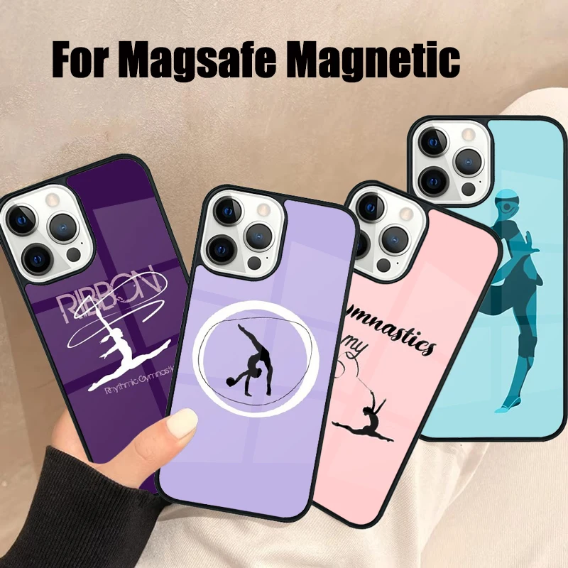 ribbon gymnastics movement Magsafe Phone Case For iPhone 16 15 14 13 12 11 Pro Max Plus Mirror Wireless Magnetic Cover