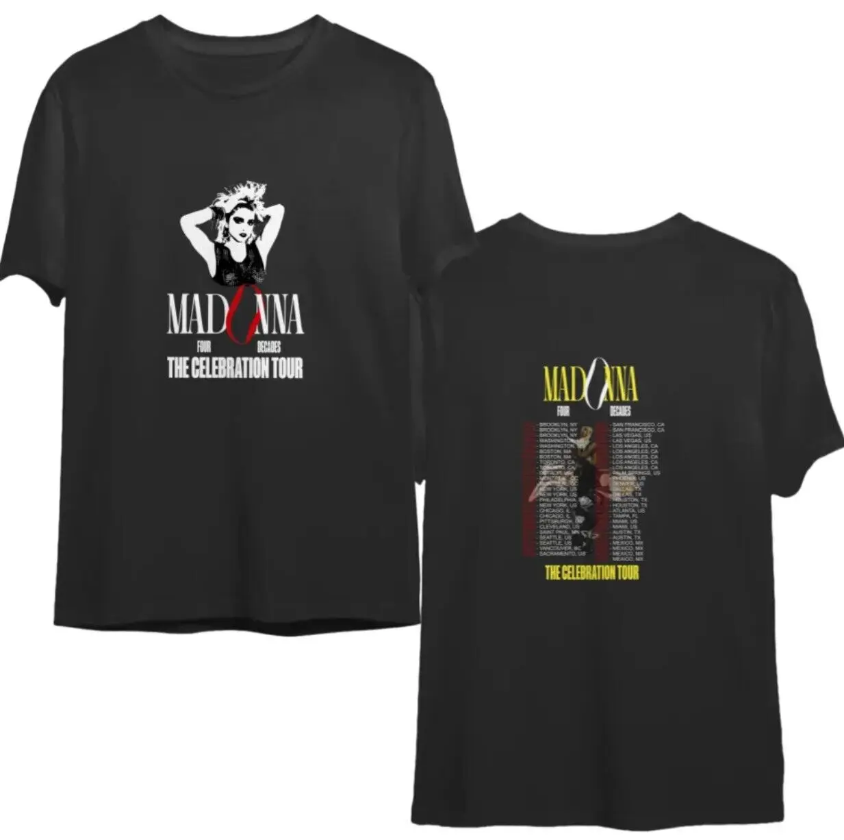 2024 Madonna The Celebration Tour T-Shirt, Madonna 90s Vintage 2 Sided T-Shirt