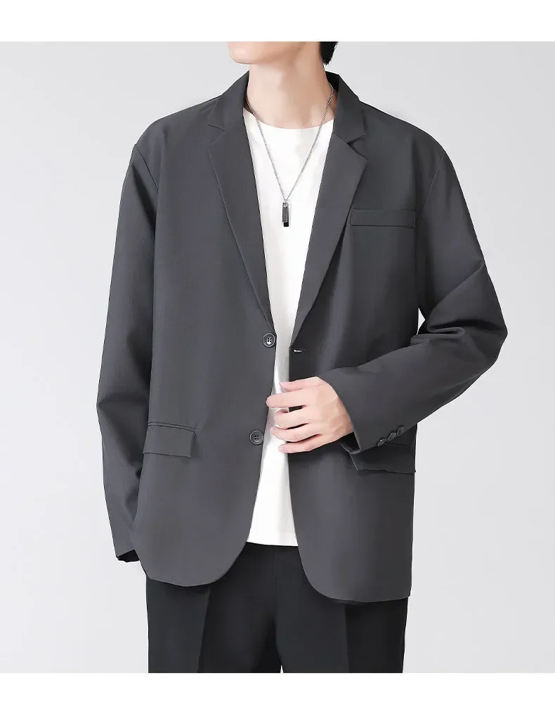 

Men's Suit Korean Version Business Handsome Casual Loose Design Sense Niche Versatile Suit Jacket Breathable Slim Fit Pocket