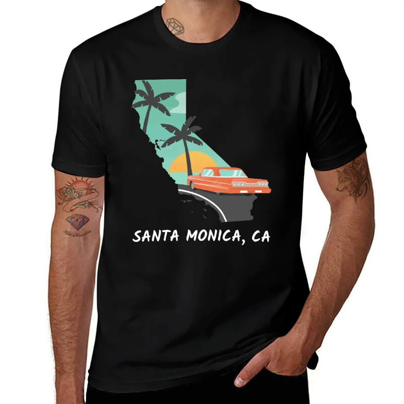 

Santa Monica, CA T-Shirt t shirts cotton 100% mens graphic t shirts man t shirt designer T-Shirt