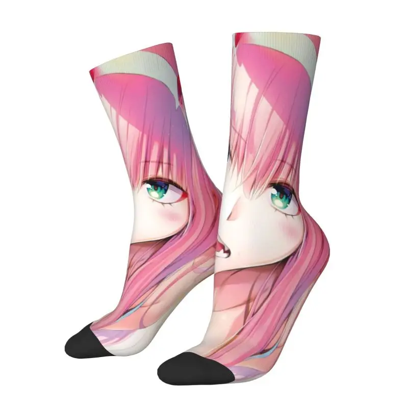 Funny Face Zero Two Men's Crew Socks Unisex Fashion Darling In The Franxx Spring Summer Autumn Winter Dress Socks