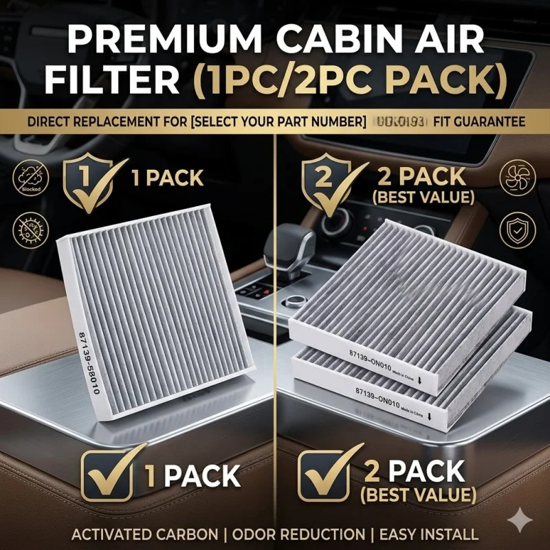 Filtro de Ar da Cabine 1/2PCS 87139-58010 87139-0N010 para Corolla Camry RAV4 Highlander Elemento de Filtro de Ar Condicionado com Carvão Ativado