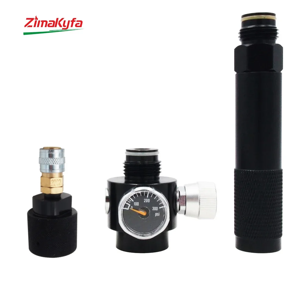 

Co2 Adapter Setup,12g Co2 Capsule to Air Tool Quick Filling Charger Adaptor with 0-200 PSI Regulator & 2202 Female