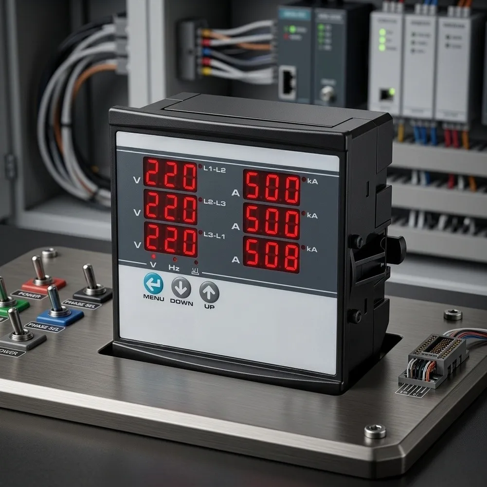/SEM-06 /Digital /Three Phase Ammeter 220V AC Current Voltage Power Factor Meter For Industrial Electrical Panel Monitoring Syst