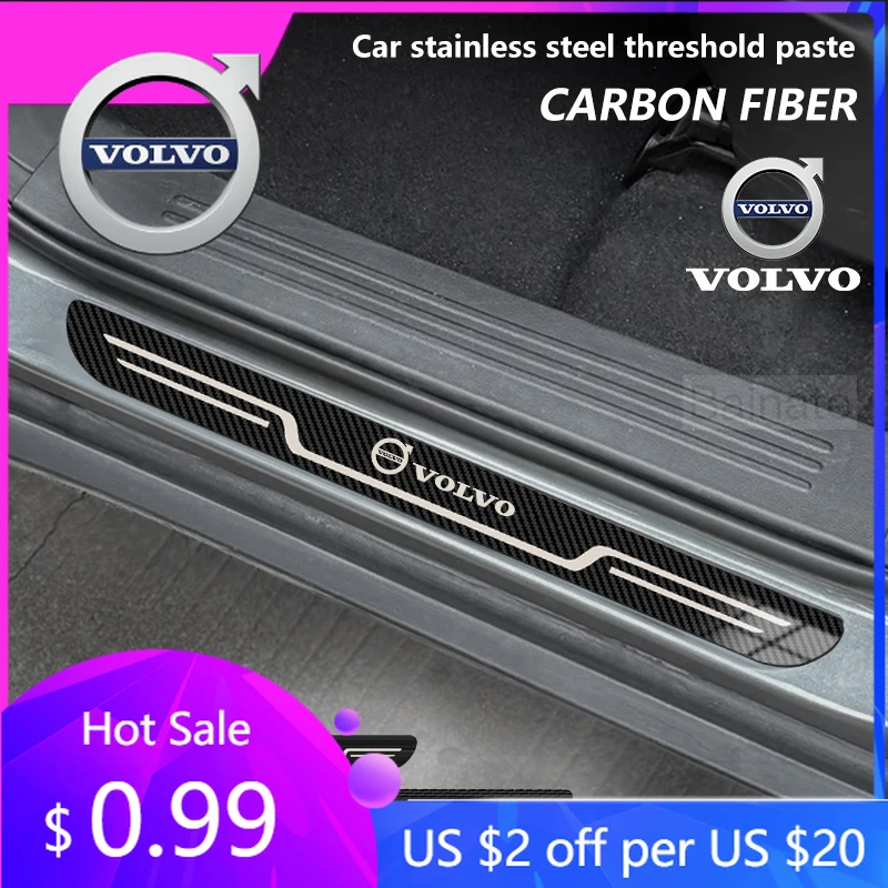 

Колпаки ступиц Volvo XC40 XC60 XC70 XC90 V40 V50 V60 V90 C30 S60 S90 EX90 2024 2025 Автомобильная накладка на порог из нержавеющей стали Car Acce