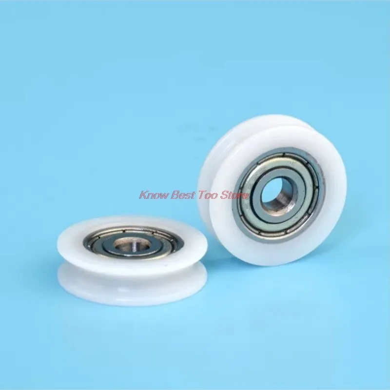 5Pc 5X22X6 Pulley R1.75 Groove Wheel POM Resin Nylon Wheel Wrapped Plastic Small Groove Wheel