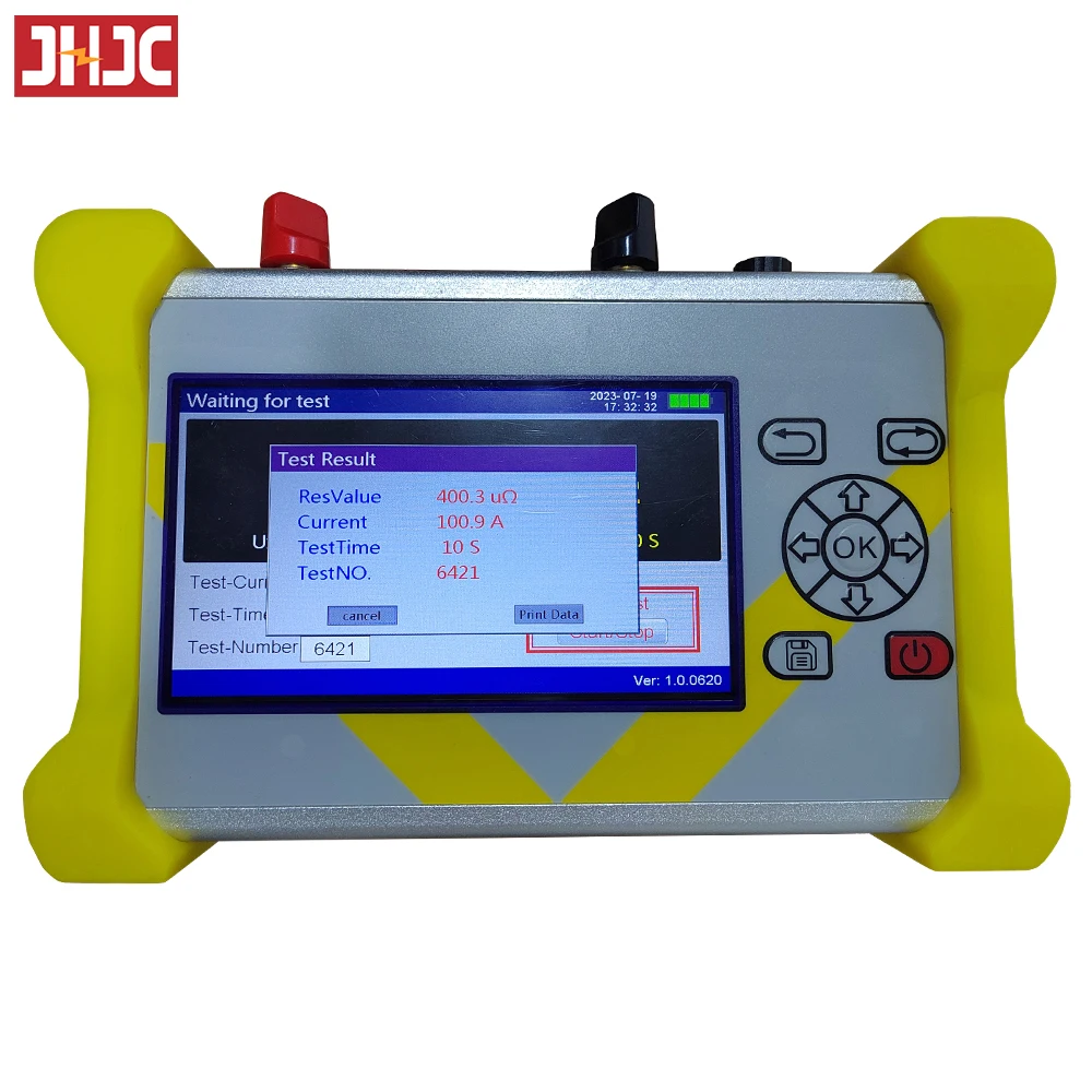 100A Handheld Circuit Beaker Contact Resistance Meter 0-2.0m Ω Loop Impedance Resistance Test Equipment Leakage Switch Tester