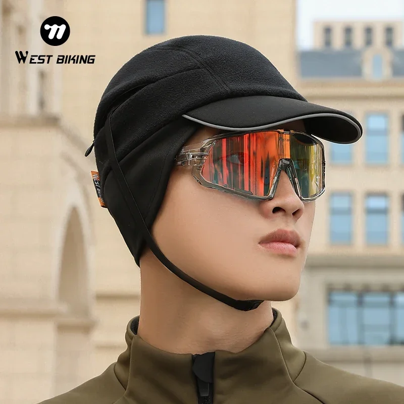 

WET BIKING Winter Cycling Sun Visor Caps Warm Men's Hiking Running Polar Fleece Hat Ear Muffs For Women Thermal Sport Gear