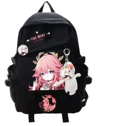 Yae Miko Albedo Genshin Impact Anime Cosplay borsa da scuola per studenti zaino Bookbag zaino da viaggio per Laptop Outdoor ragazzi ragazze regali