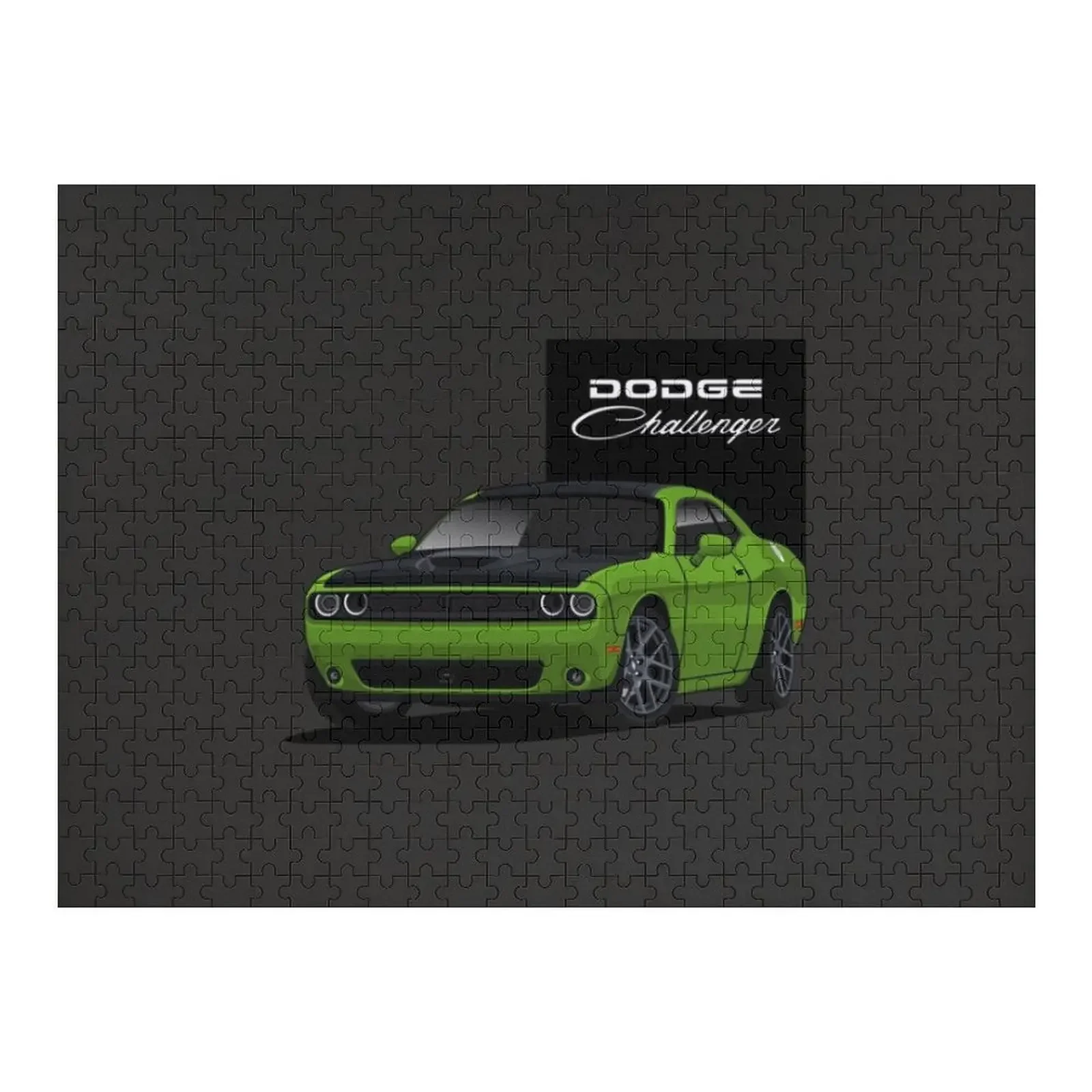

Challenger Car Challenger Green Jigsaw Puzzle Wooden Name Personalized Name Puzzle