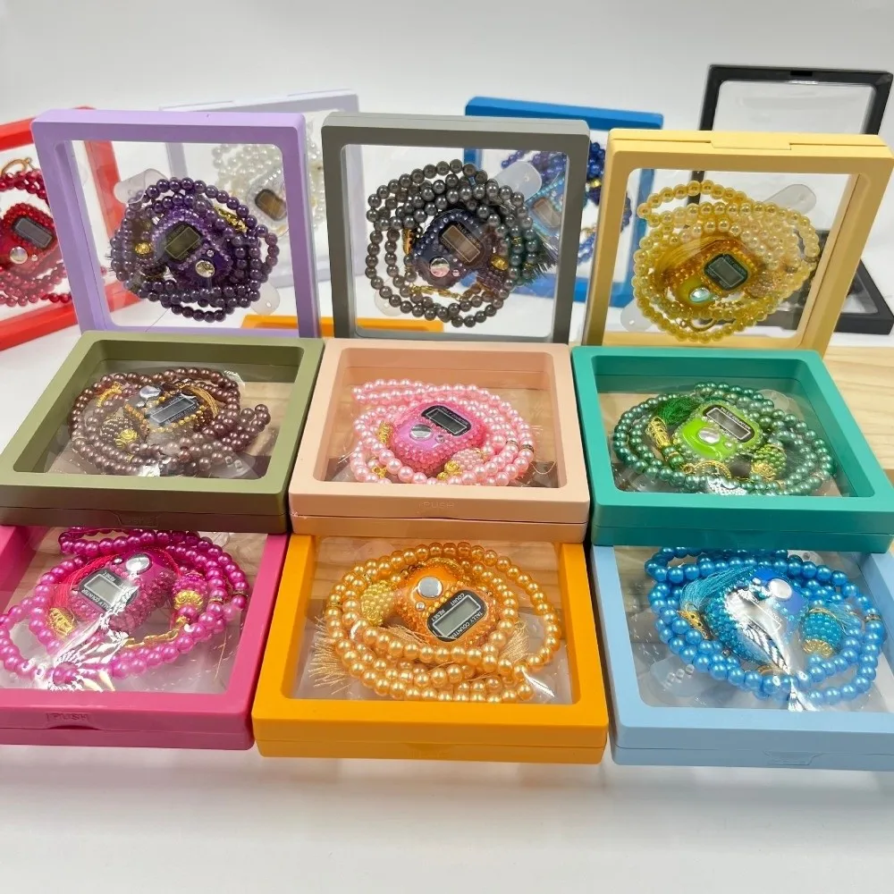 2pcs/box 99-Prayer Tasbih Beads Prayer Beads Imitation Pearl Resettable Prayer Gift Box 2-Piece Set Handheld Bracelet