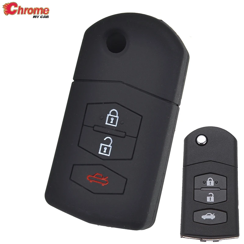 3 زر سيليكون سيارة مفتاح بعيد فوب شل غطاء الحال بالنسبة لمازدا ديميو 2 3 6 Mazdaspeed6 M2 M3 M5 M6 CX-5 CX-7 CX-9 RX-8 MPV MX5 #1