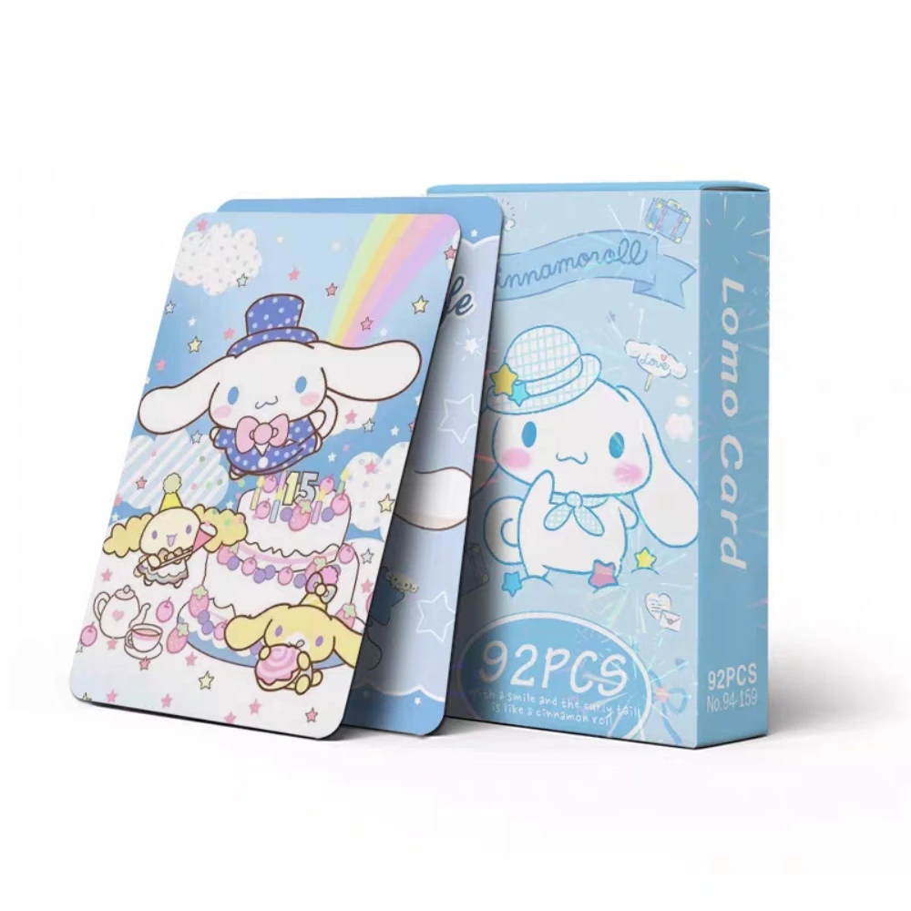 92Pcs Sanrio Hello Kitty Melody Sticker Card Anime Cinnamoroll Student Toys Ins Style 3-Inch Cartoon Small Cards Children'S Gift
