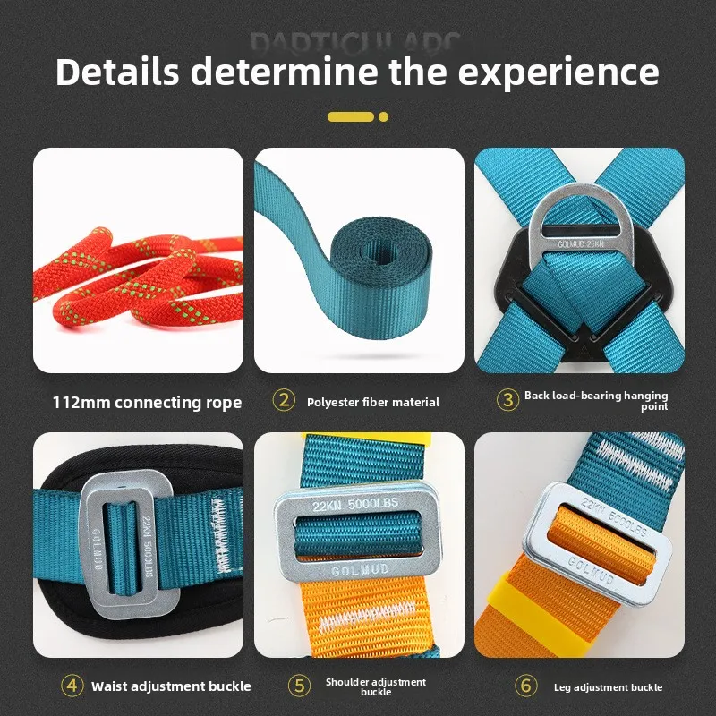 Safety Harness for Work in Height with Safety Rope Belt Carabiner Outdoor Climbing Industrial Full Body Security Protection