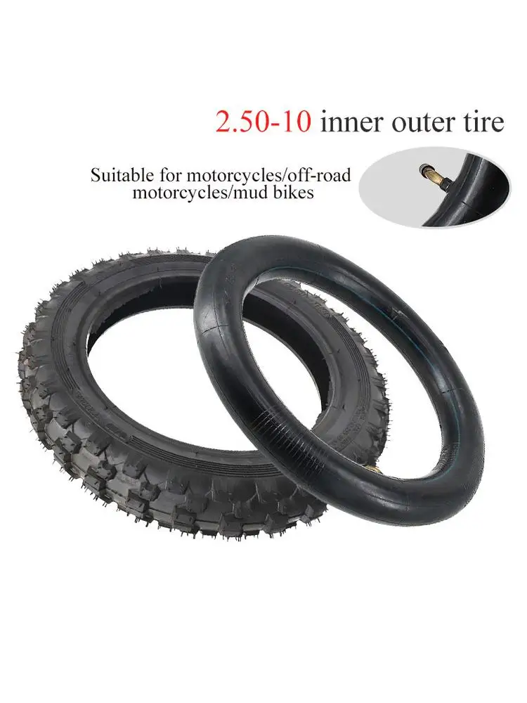 AliExpress Preferred rubber 2.50-10 Tires Fits Honda CRF50F Yamaha PW50 TTR50E Dirt Bike Parts Thickened and wear-resistant