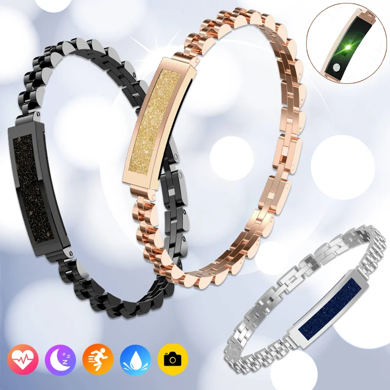 

LIGE Women Fashion Smart Bracelet Camera Control Sports Pedometer Sleep Monitor Smart Watch Jewelry Wearable Device Ladies Gifts