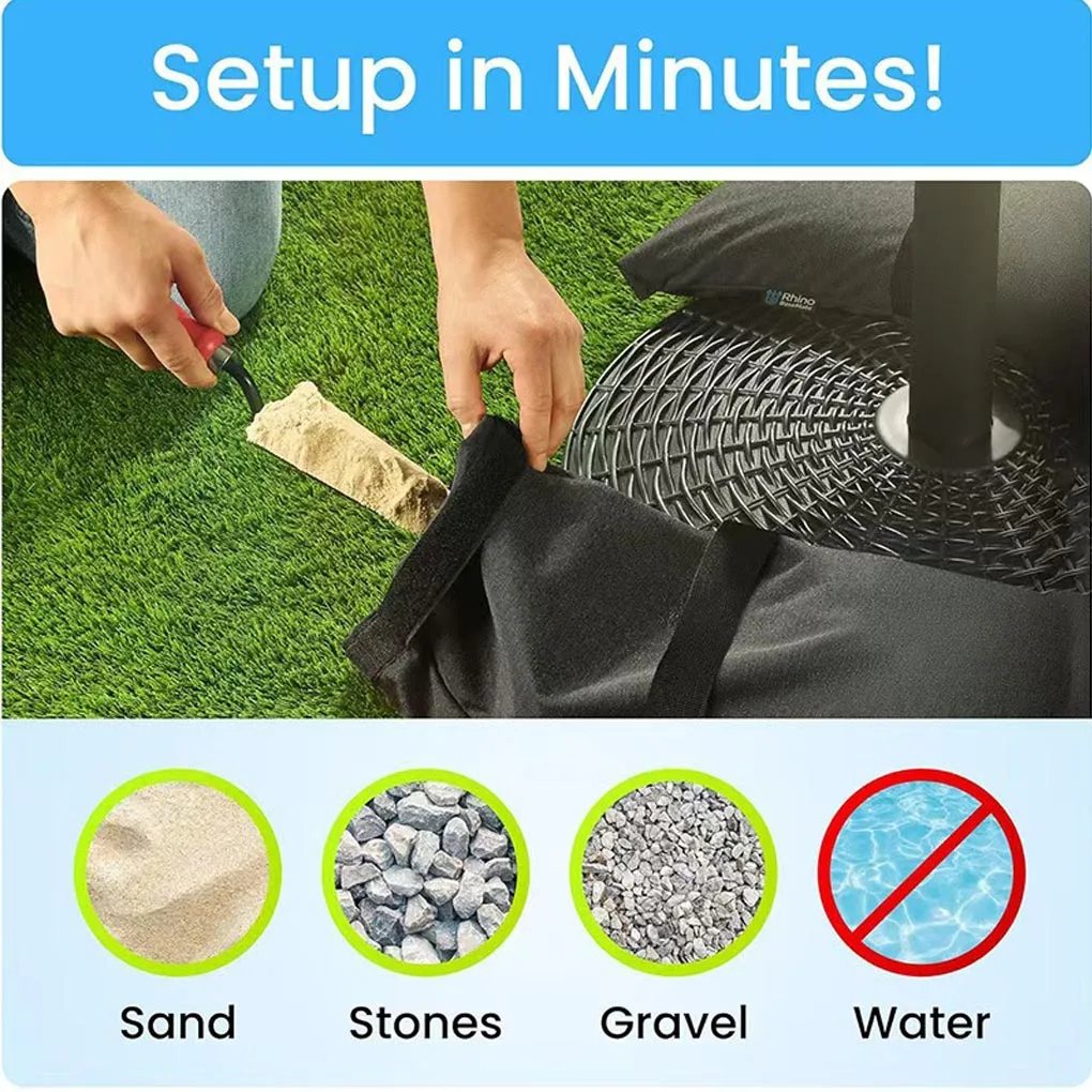 قطعتان من أكياس الرمل المستقيمة القابلة للتعبئة في الهواء الطلق ومظلات الحديقة وأكياس الوزن القابلة للتعبئة للمظلات #3