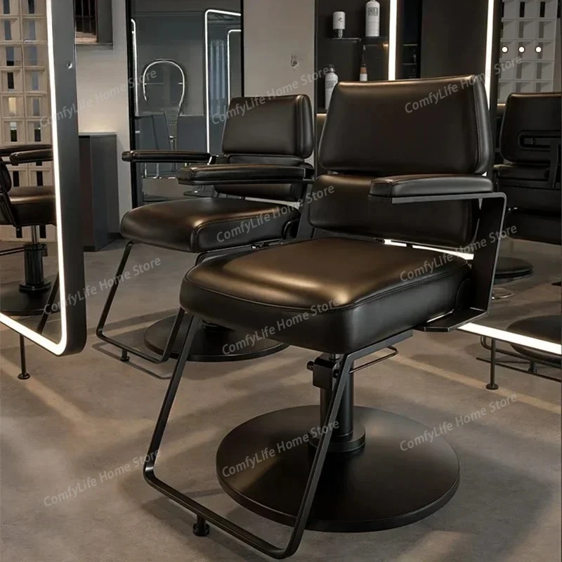 

Heavy Duty Vintage Recline Barber Chair Hydraulic with Headrest Support Rotatable Professional Barber Chair Salon Furniture