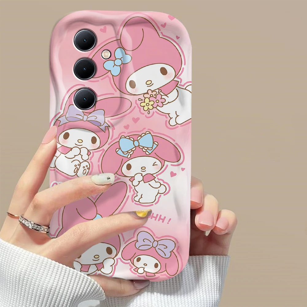 Cartoon Kuromi My Melody Pochacco 3D Wave Phone Case For OPPO Reno 11 F 8 T 7 Z 6 5 4 Pro F23 F11 F9 4G 5G Silicone Back Cover