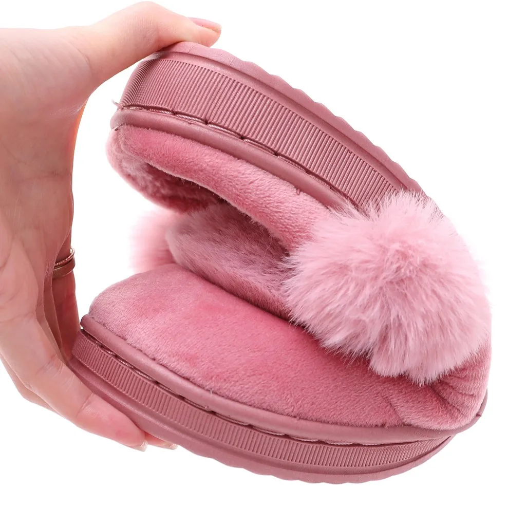 Zapatos Mujer 2024 Tendencia Women\'S Winter Home Furry Rabbit Ears Indoor Slippers Soft Comfort Footwear Shoe Shoes For Woman