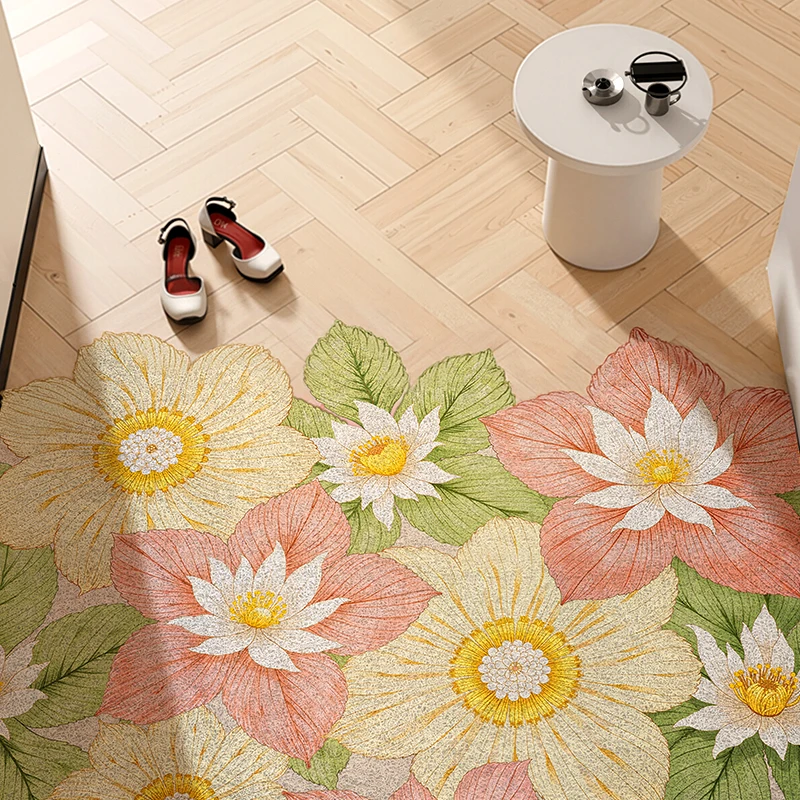 

Entrance Mat Floral Door Mat Irregular Plant Shaped Door Mat Carpet Front Door Mat Outside Spring Welcome Entryway Doormat