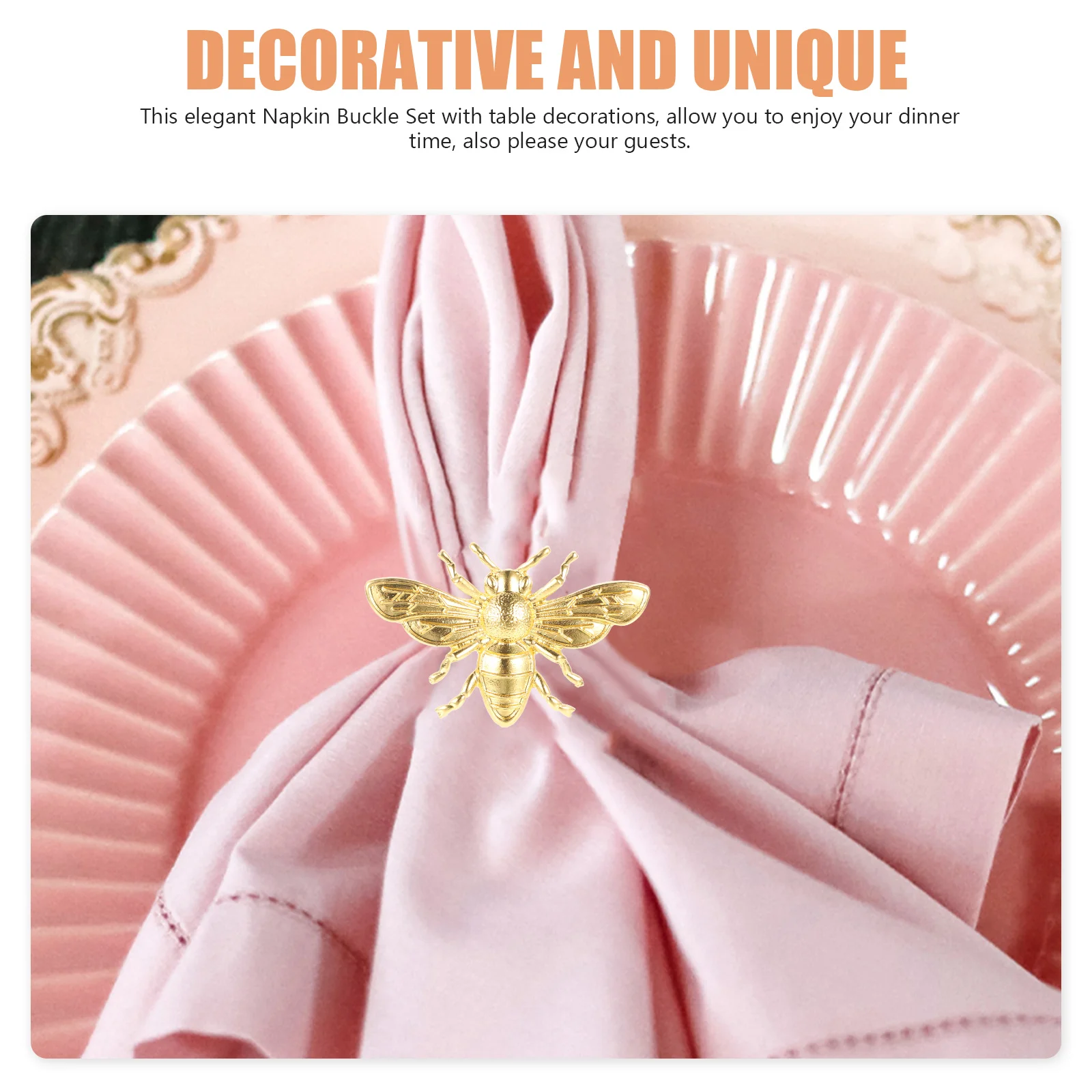

6pcs Shaped Napkin Rings Buckles Reusable Table Decorations for Home Restaurant Wedding Party Tissue Clasps