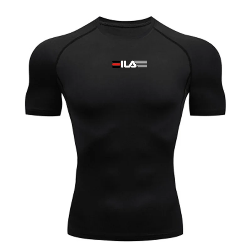 Enganliegendes Fitness-Sport-T-Shirt für Herren, Sommer, Kurzarm, Gym, Fitness, Laufen, schnelltrocknend, Sport-Oberteil für Herren – Detail 8