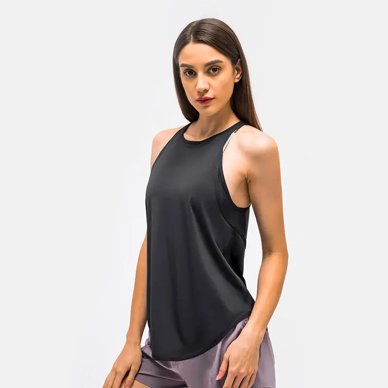 Women Loose Tank Hollow Splicing Mesh Tank Workouts Clothes Yoga Tank Tops Stretch Sexy Blouse Gym Tank Sports Vest