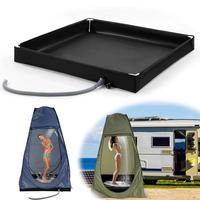 Camping Shower Base Temporary Folding Shower Stall Basin Waterproof Multifunctional Tent Awning Bottom For Pet Bath And RV Q7F6