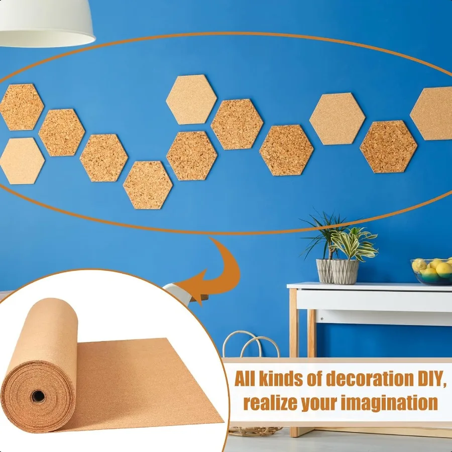 Cork Board Roll 94 x 48 Thick Bulletin Board Cork Sheet for Wall Dart Crafts DIY Projects 4 mm