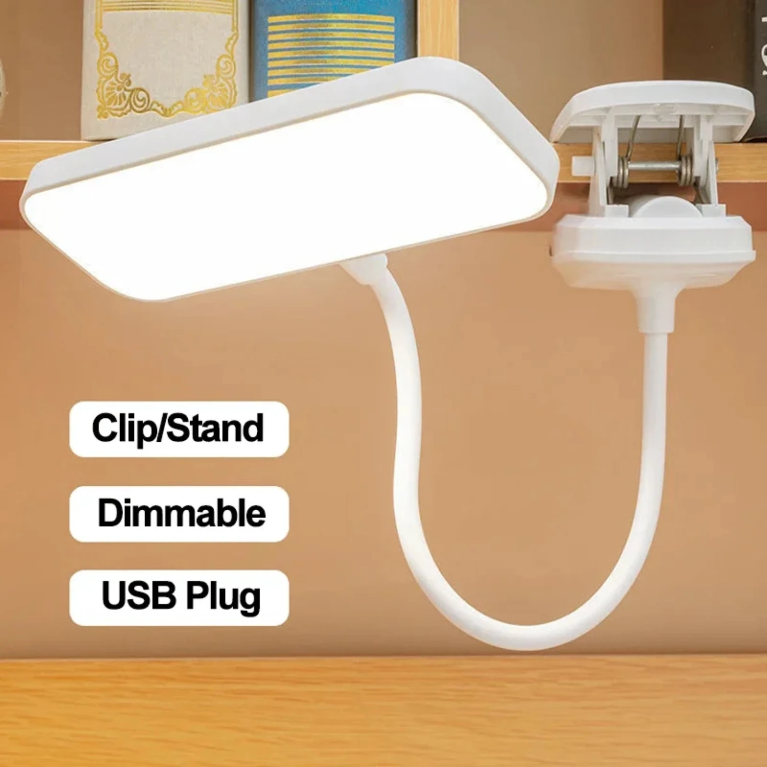 

Flexible Foldable Led Desk Lamp USB Plug Bedroom Night Lights Dimming Work Study Reading Clip-on Table Lamps Eyes Protection