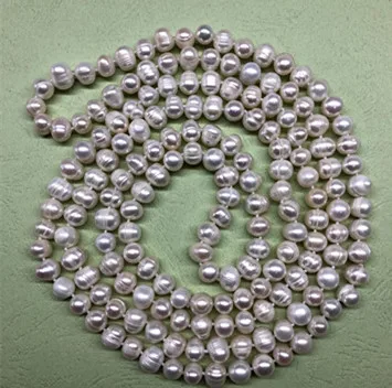 Real Pearls, Long Sweater Jewelry Winter/Spring/Summer/Autumn Pearl Necklace Knotted Costume Jewellery Cheap on Sale!!!