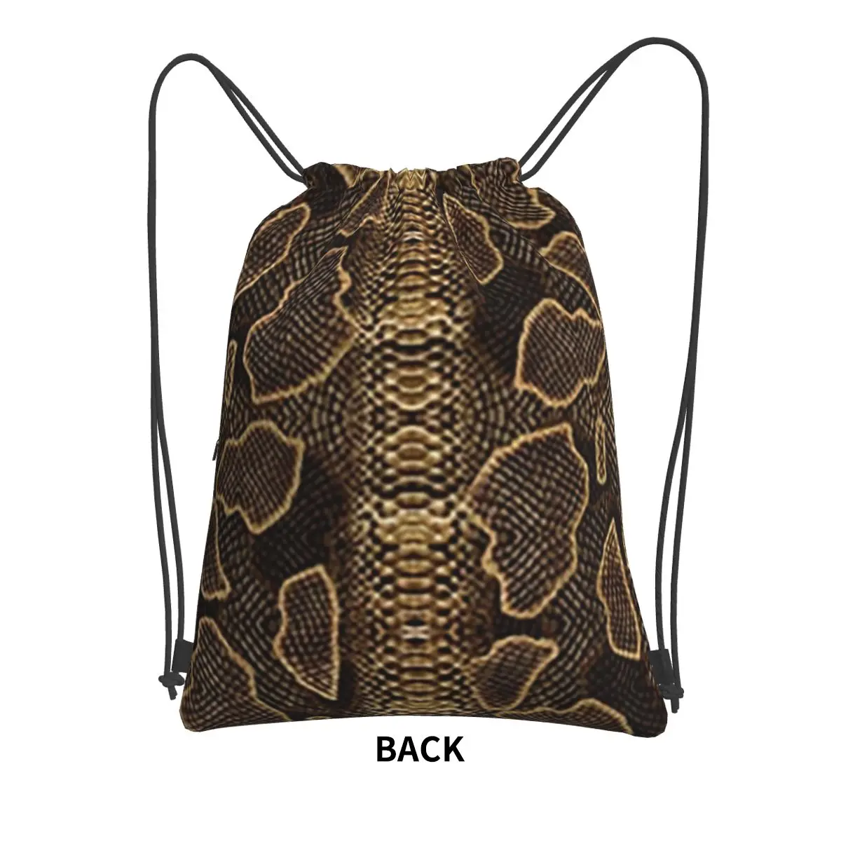 Snake Pattern Backpacks Casual Drawstring Bundle Pocket Storage Bag Book Bags for Man Woman School