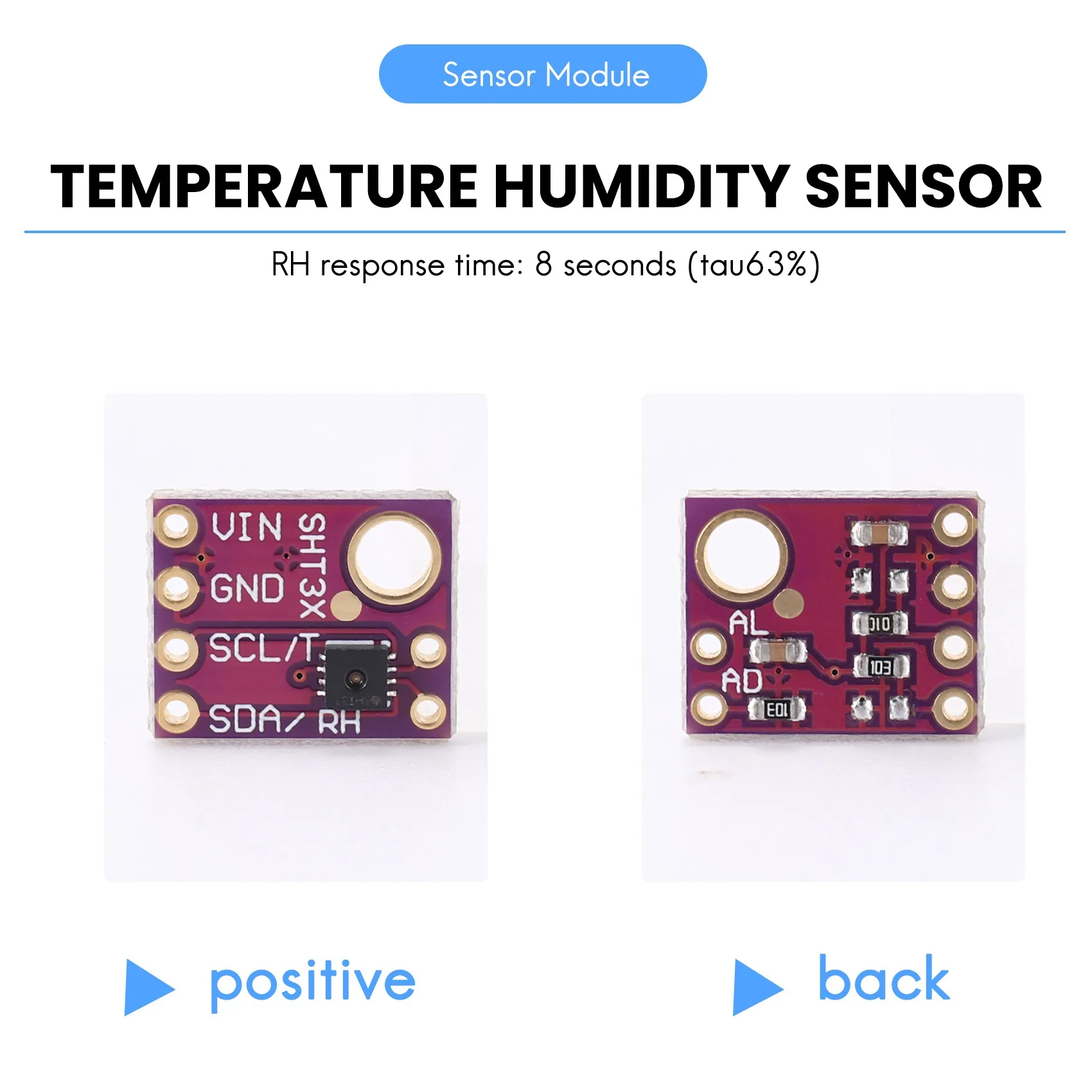 Sensor de temperatura y humedad de 3 piezas, módulo de Sensor de salida Digital, interfaz IIC I2C, 3,3 V para Arduino Raspberry Pi