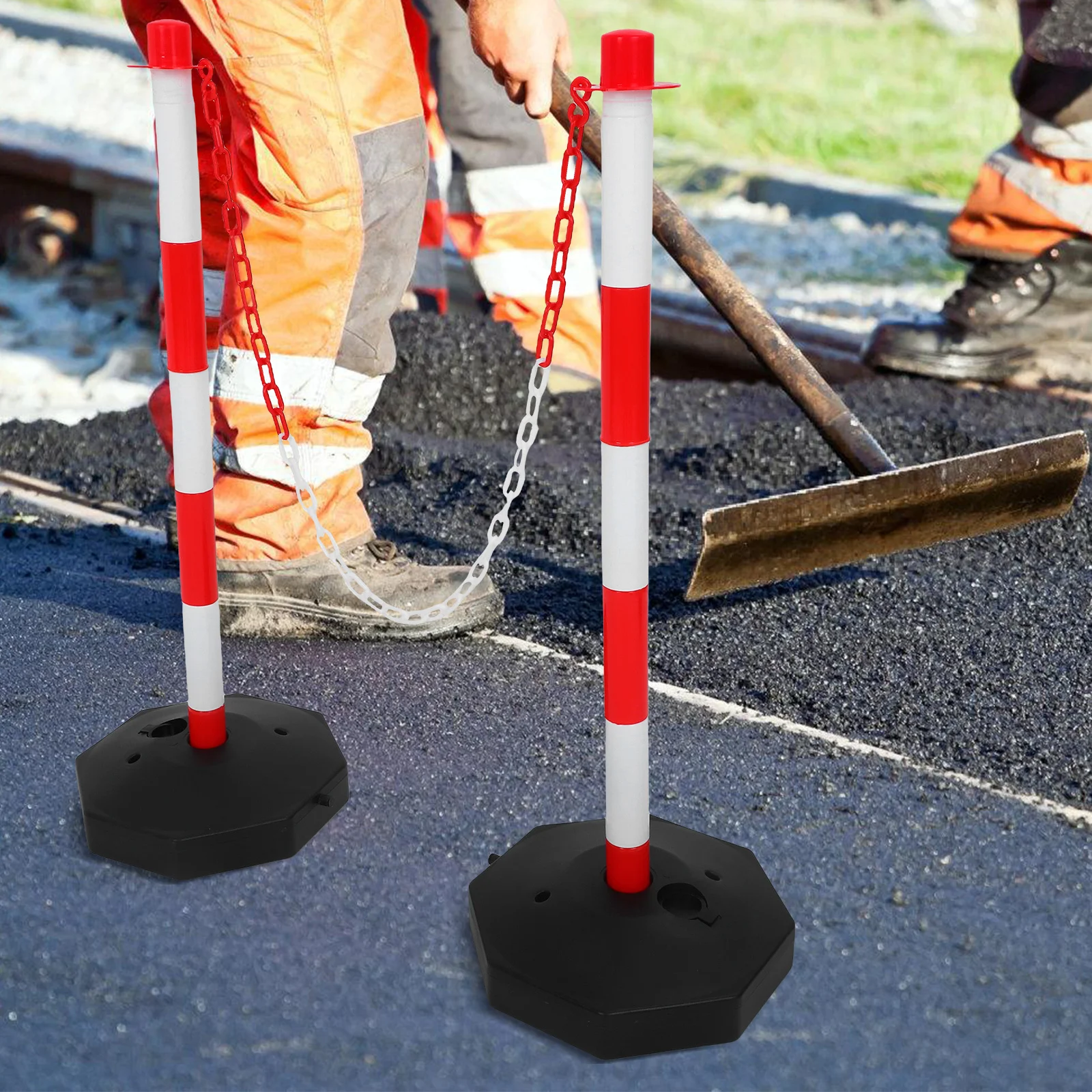 1-set wegbarrièrepaal: lichtgewicht afneembare basis, draagbare verkeersveiligheidskegel met handvat voor parkeren in bouwzones