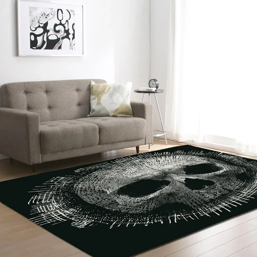 

2018 Creative Skull Delicate Europe Soft Carpet For Living Room Bedroom Kid Play Delicate Rug Home Floor Fashion Study Room Mat