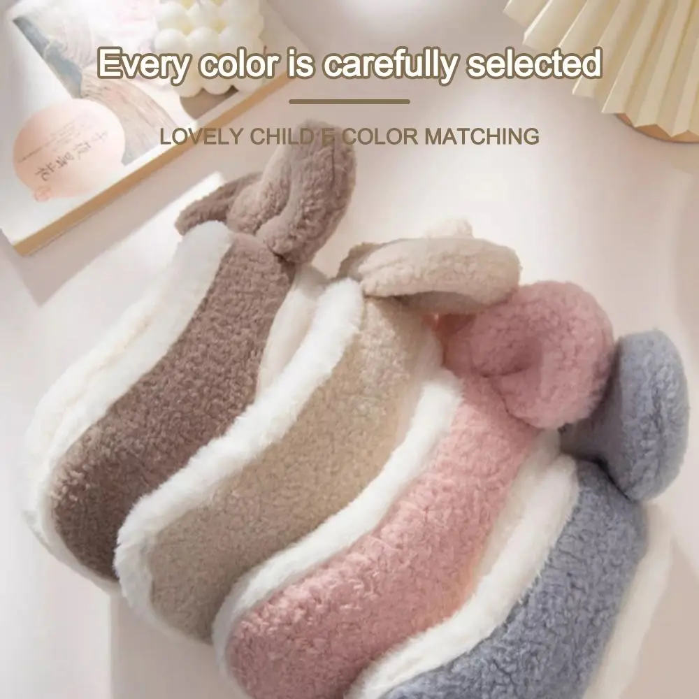 Cute Bowknot Ear Warmer Rabbit Ears Soft Children Earflap Cold Protection Windproof Plush Earmuffs