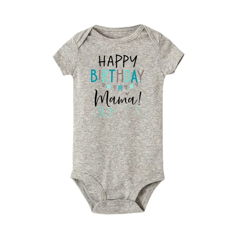 Happy 1st Birthday As My Mummy Newborn Bodysuit Baby Short Sleeve Clothes Girls Boys Romper Toddler Mom Birthday Outfits Gifts