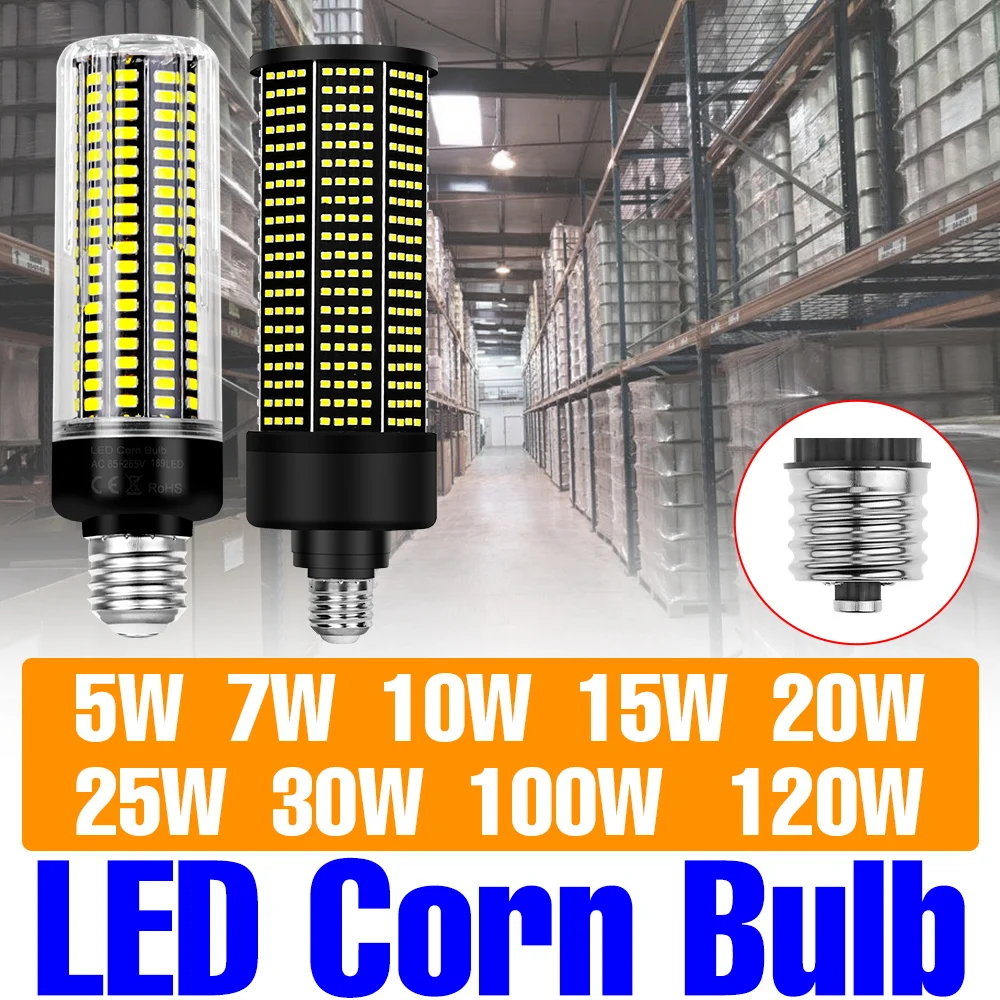 100W LED Corn Light Bulb E27/E26 Ceiling Lamp E14 Spotlight B22 Chandeliers AC110V/220V For Indoor Living Room Kitchen Corridor