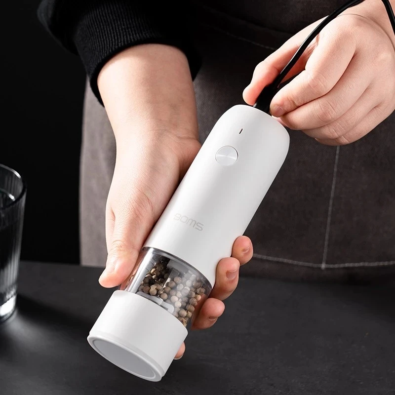 Xiaomi Electric Automatic Mill Pepper And Salt Grinder USB Charging Spice Salt Pepper Grinder With LED Light Adjustable Coarsene