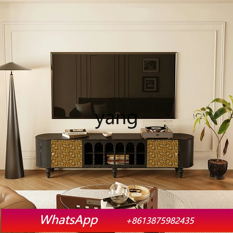 LH  antique living room TV cabinet geometric pattern storage side cabinet