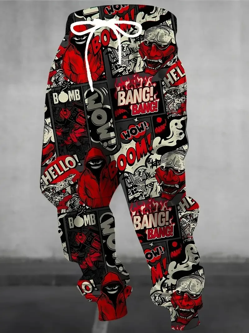 Die neuen Herrenhosen für Frühling und Herbst 2025, lässig, modisch, weich und bequem, mit 3D-Musterdruck