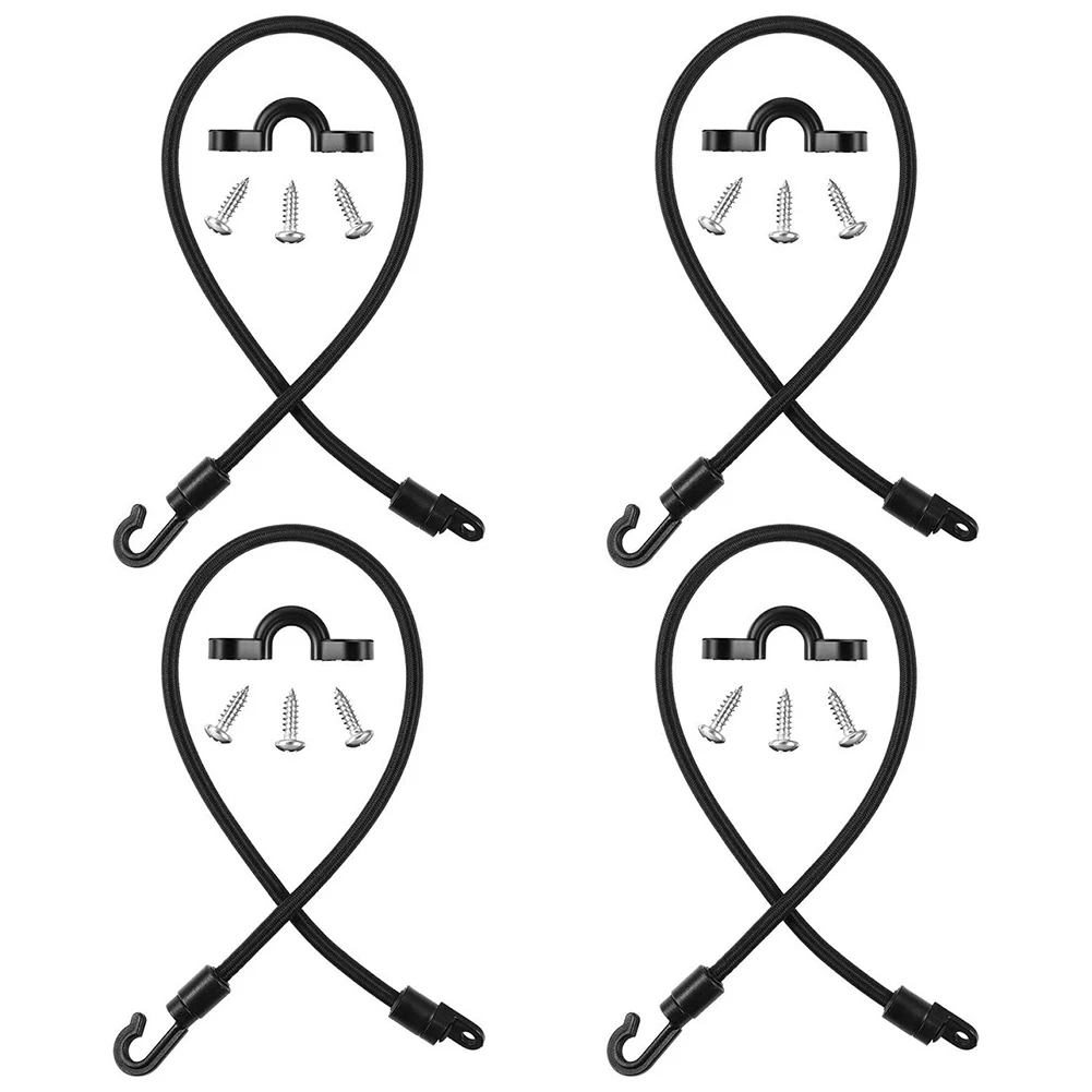

Set of 4 For Kayak and For Boat Deck Fishing Rod Straps with Elastic Rope and Resistant Stainless Steel Components