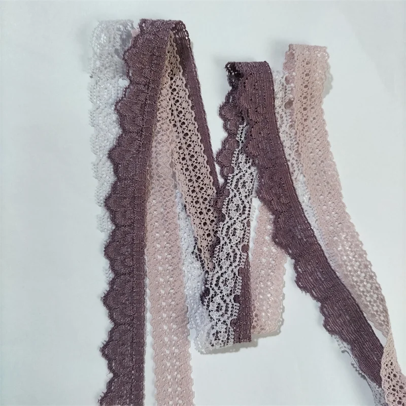 s1181 1.5cm purple,white,pink lace trim,Nylon Spandex Stretch Jacquard Lace Trimmings Lace Fabric Ribbon For Wedding Decoration