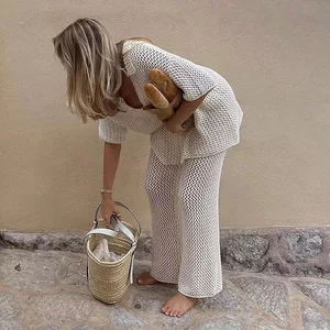 SUIMSUIT covering the beach, top of mesh cardigan, straight pants, high waist pants, digging, mesh, streetwear sexy, 2024 12 Main Beach Exit Sales - №12