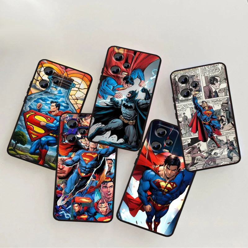 Luxury S-Supermans Comics Cool For Xiaomi Redmi Note 13 12R 12 12S Turbo 11 11T 11S 10 10S Pro Plus 5G Black TPU Phone Case