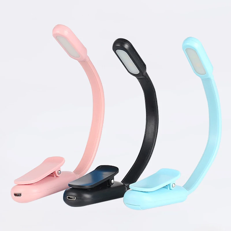 

Portable Mini LED Book Night 3 Light Color Adjustable Brightness Clip-On Study Reading Lamp For Travel Bedroom Reading