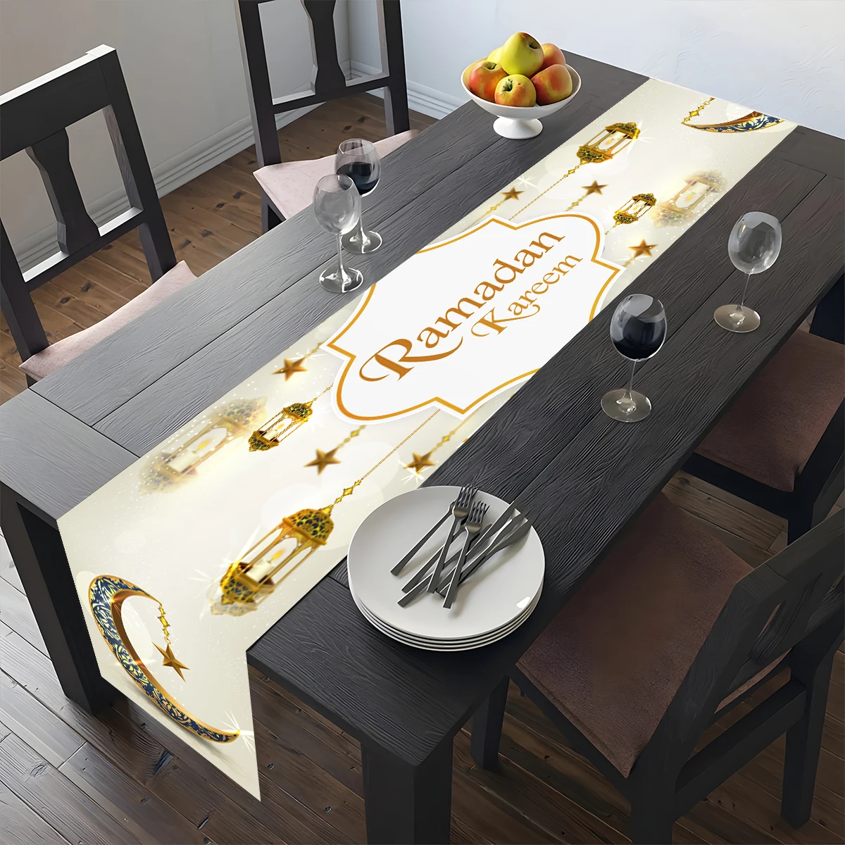 Ramadan Kareem Table Runner Eid Mubarak Tablecloth Dining Room Islam Muslim Party Supplies Ramadan Decoration For Home Eid Al-fi