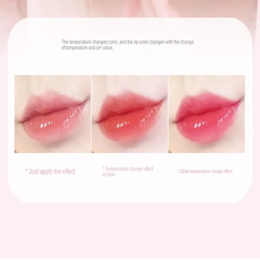 ลิปสติกเปลี่ยนสีตามอุณหภูมิ ชุ่มชื้น กันน้ำ ไม่ติดแก้ว ชิมเมอร์ เจลลี่ ลิปกลอส บำรุงริมฝีปาก สำหรับฤดูใบไม้ร่วงและฤดูหนาว