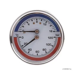 Thermal Pressure Gauge 0-16Bar 0-120℃ Stainless Steel Boiler Thermo-manometer